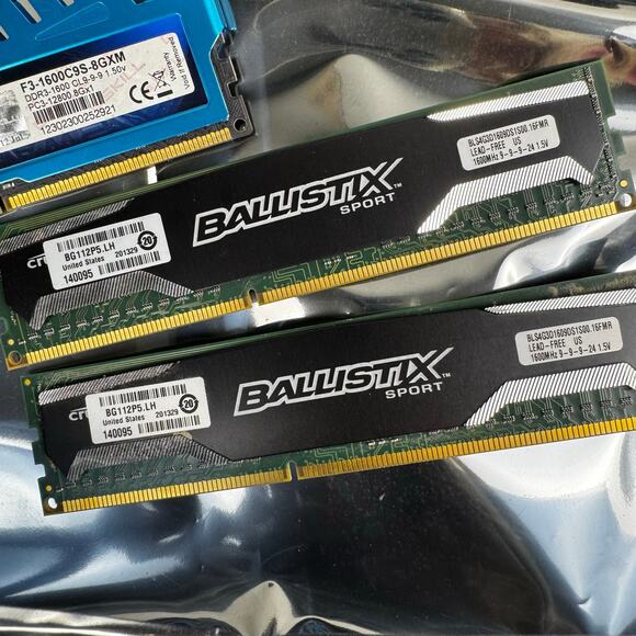 ASUS PBH67-M Gaming Mother  Board and Memory Sticks Cards Ballistix Ripjaws - Picture 8 of 12